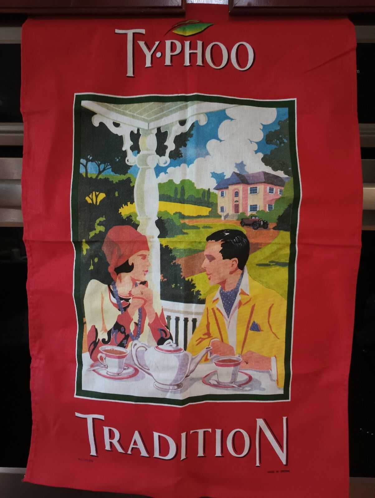 Retro Tea Towel, Typhoo Tea Advert , Art  Deco, Great Gatsby, Flapper Girl 