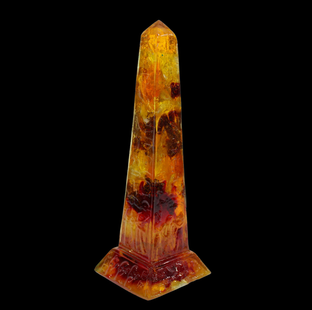 RARE ANCIENT EGYPTIAN ANTIQUE Amber Obelisk Masala Stone (A+)