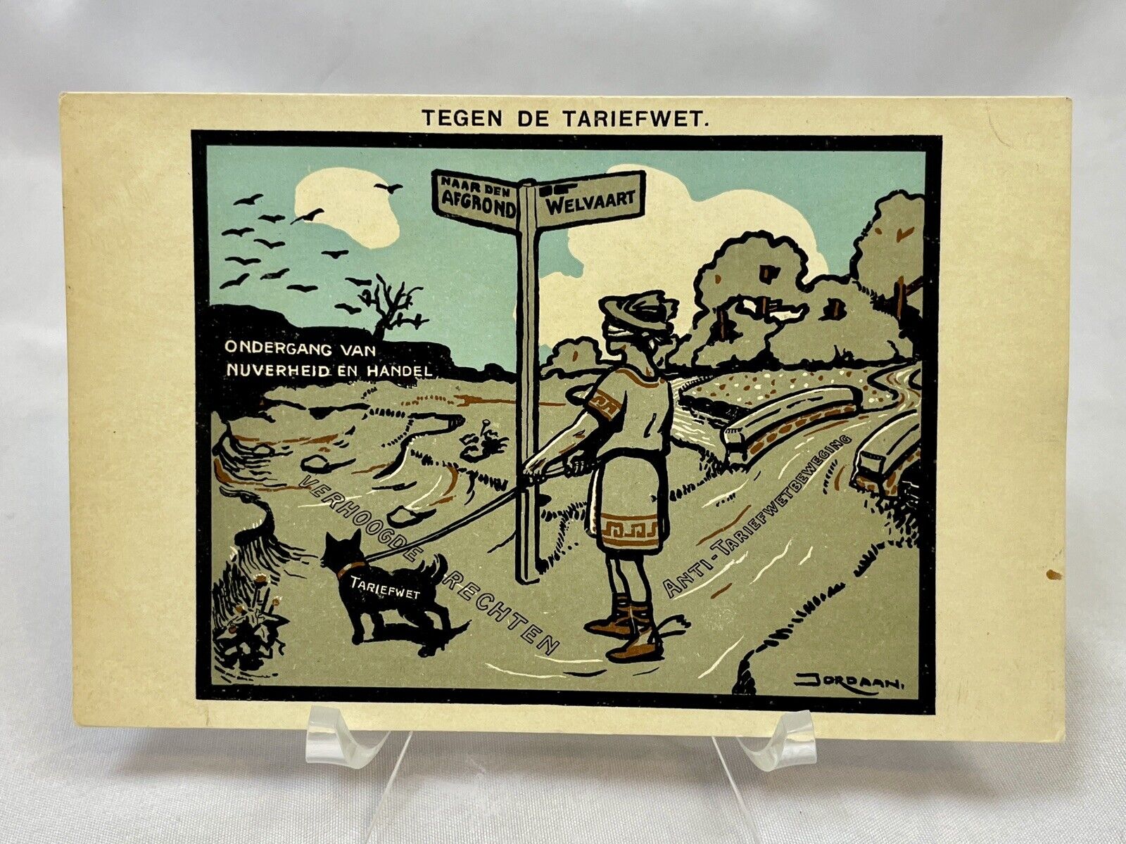 Dutch Artist L.J. Jordaan | Political Cartoon PC | Import Duties Tariff | 1912