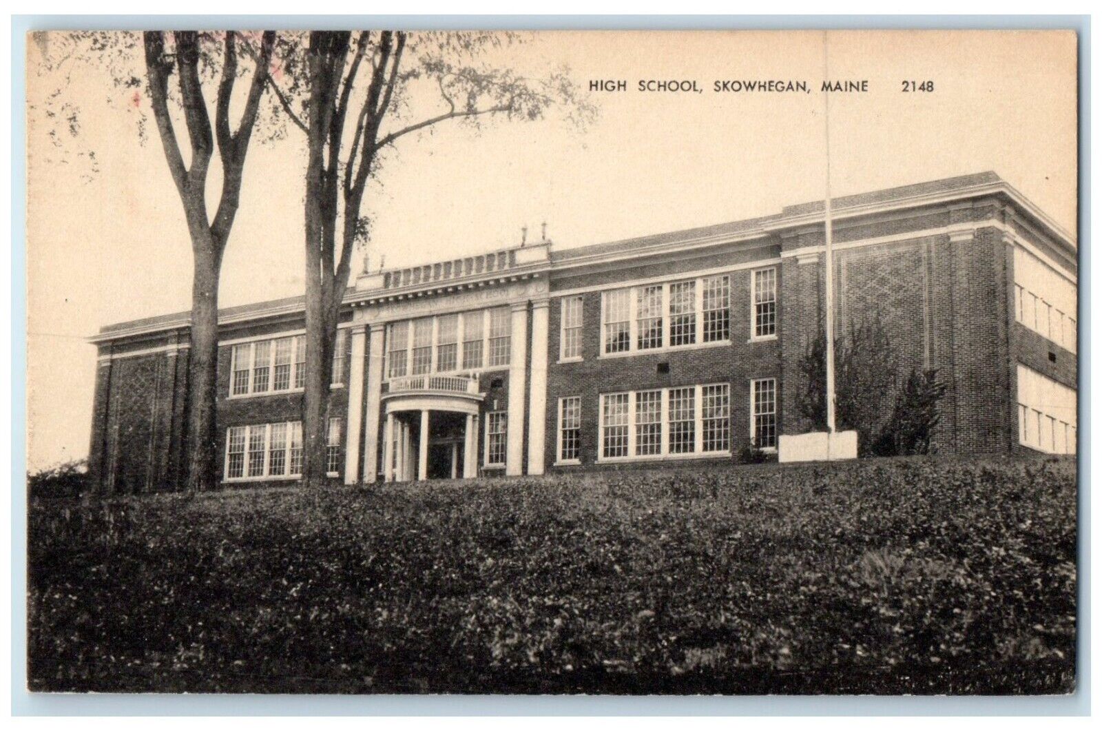 c1930\'s High School Building Campus Skowhegan Maine ME Unposted Vintage Postcard