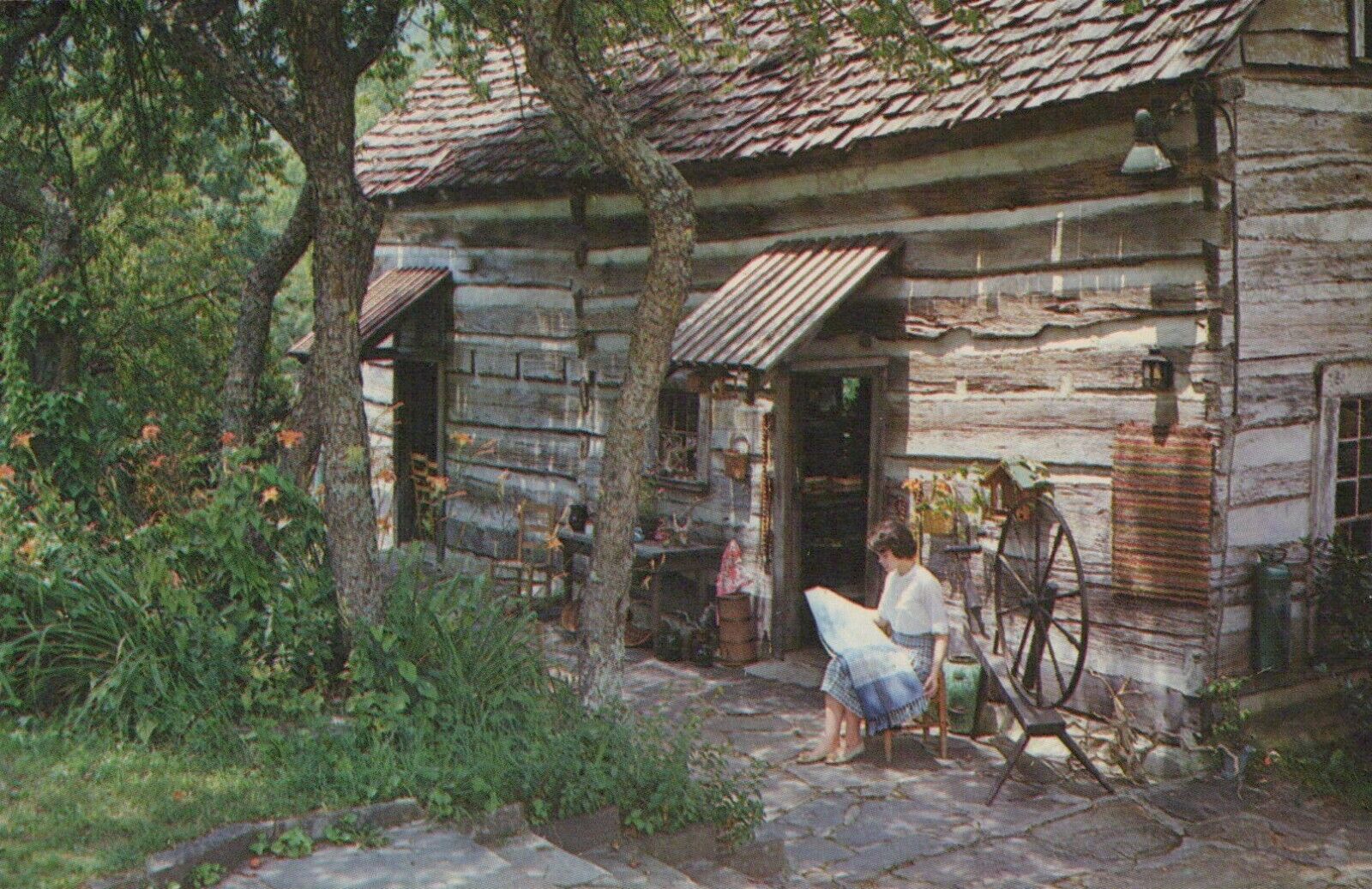 Original Log Cabin Fontana Village Resort North Carolina Vintage Chrome PostCard