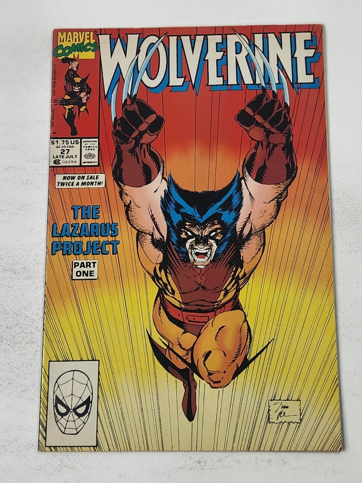 Wolverine 27 DIRECT Marvel Comics Iconic Jim Lee Cover Copper Age 1990