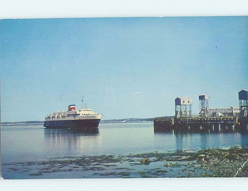 Pre-1980 FERRYBOAT BOAT APPROACHING DOCK Yarmouth To Bar Harbor Maine ME F4245