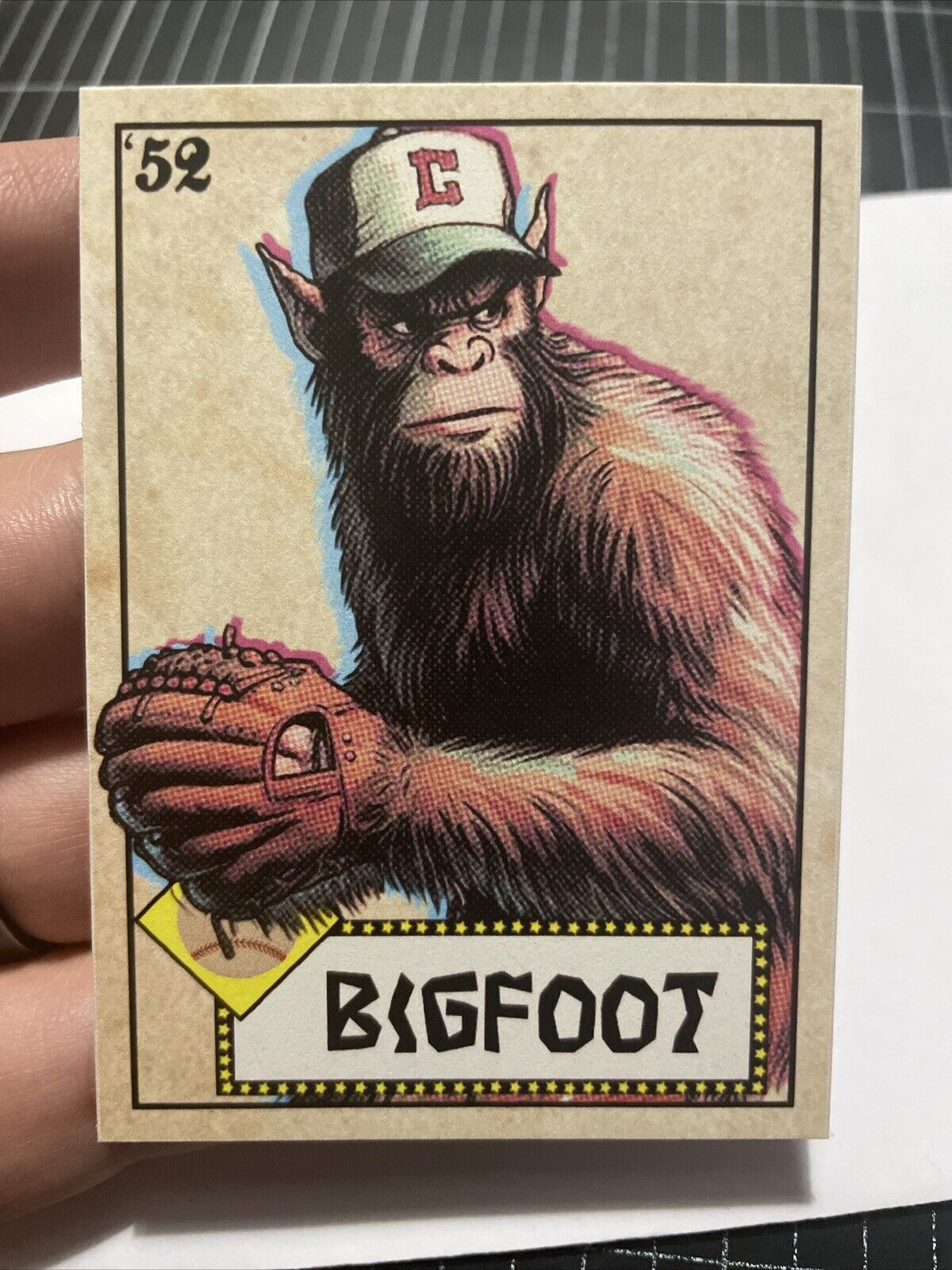 ‘52 Design Bigfoot Baseball Card Art Print Trading Card  - by MPRINTS