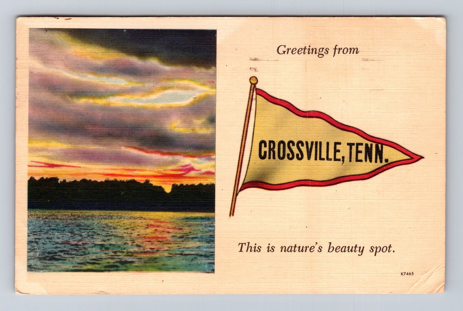 Crossville TN-Tennessee, General Greetings Lake, Antique Vintage c1956 Postcard