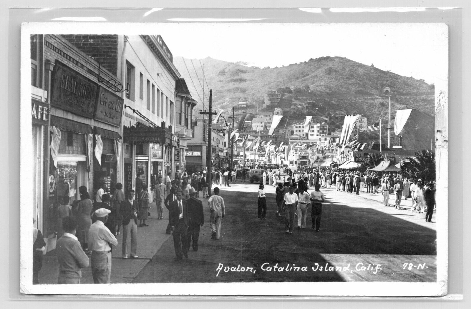 RPPC - Avalon Street Scene - Catalina Island, California 1930s