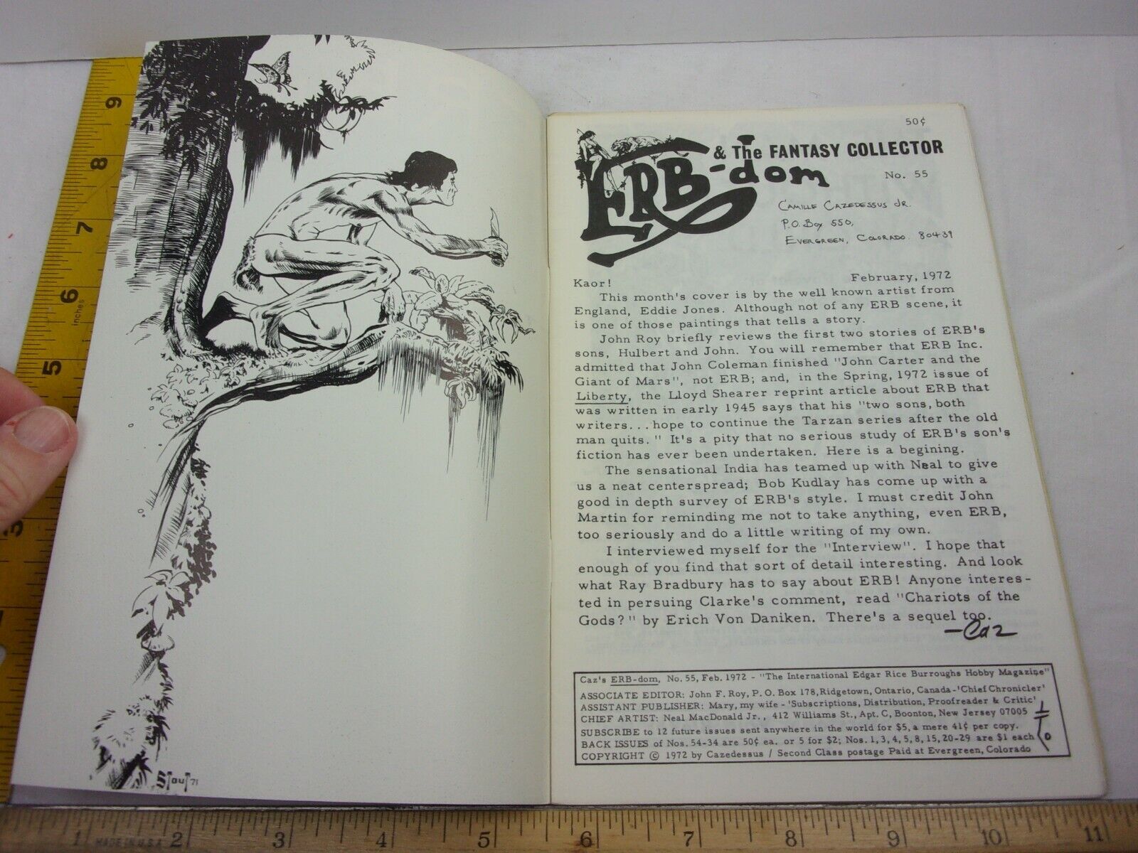 ERB-dom #55 Edgar Rice Burroughs fanzine 1972 William Stout art VF Ray Bradbury