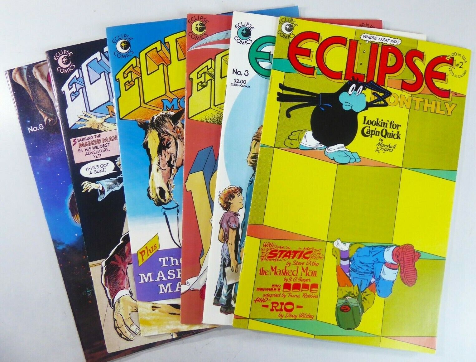 ECLIPSE MONTHLY (1983-1984) #2 3 4 5 6 8 VF to NM LOT Ships FREE