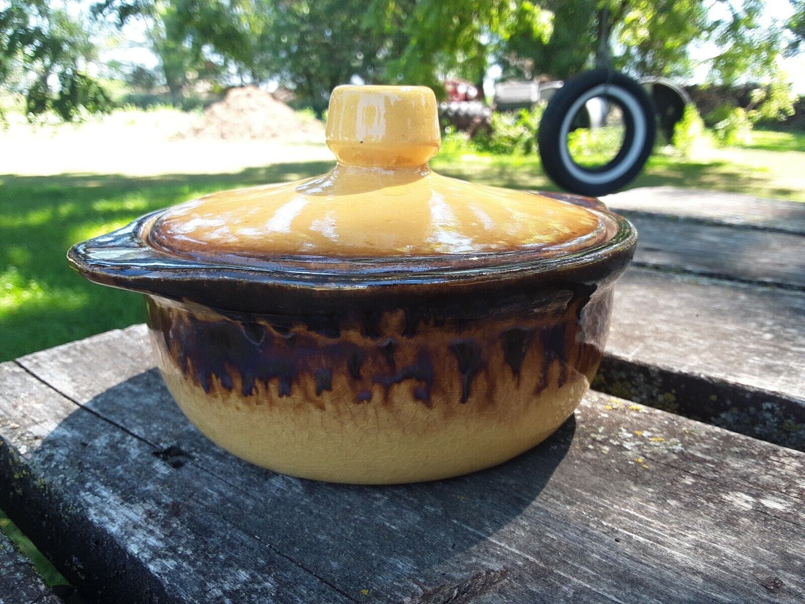  Medalta Pottery Canada Stoneware RedCliff ALTA Casserole Dish with Lid Yellow 