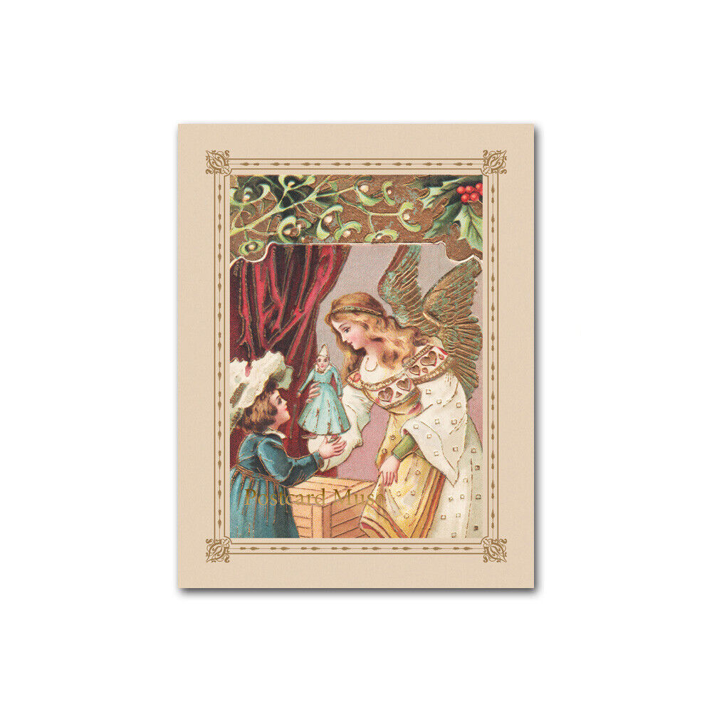 Victorian Christmas Angel With A Doll New Vintage Image Postcard