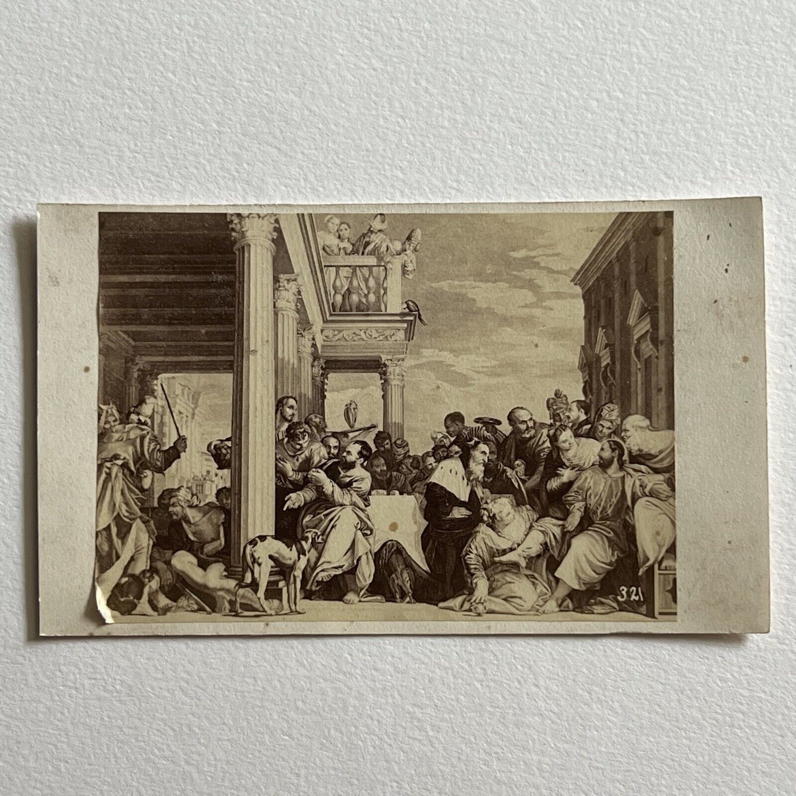 Antique CDV Filler Photograph Jesus is Anointed by Mary Magdalene Veronese
