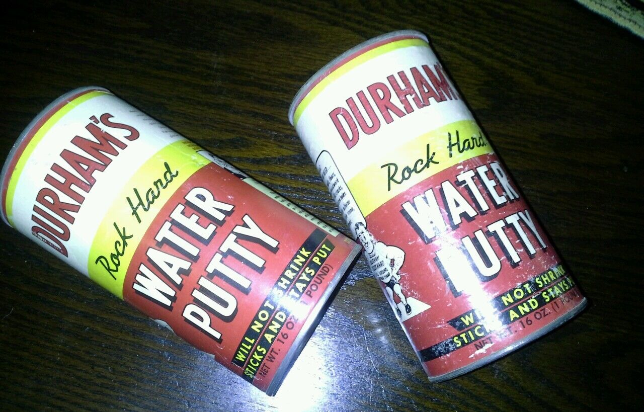 Vintage  DURHAM'S WATER PUTTY 2  TINS Collectibles