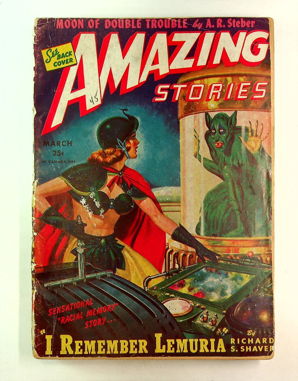 Amazing Stories Pulp Mar 1945 Vol. 19 #1 GD- 1.8 TRIMMED