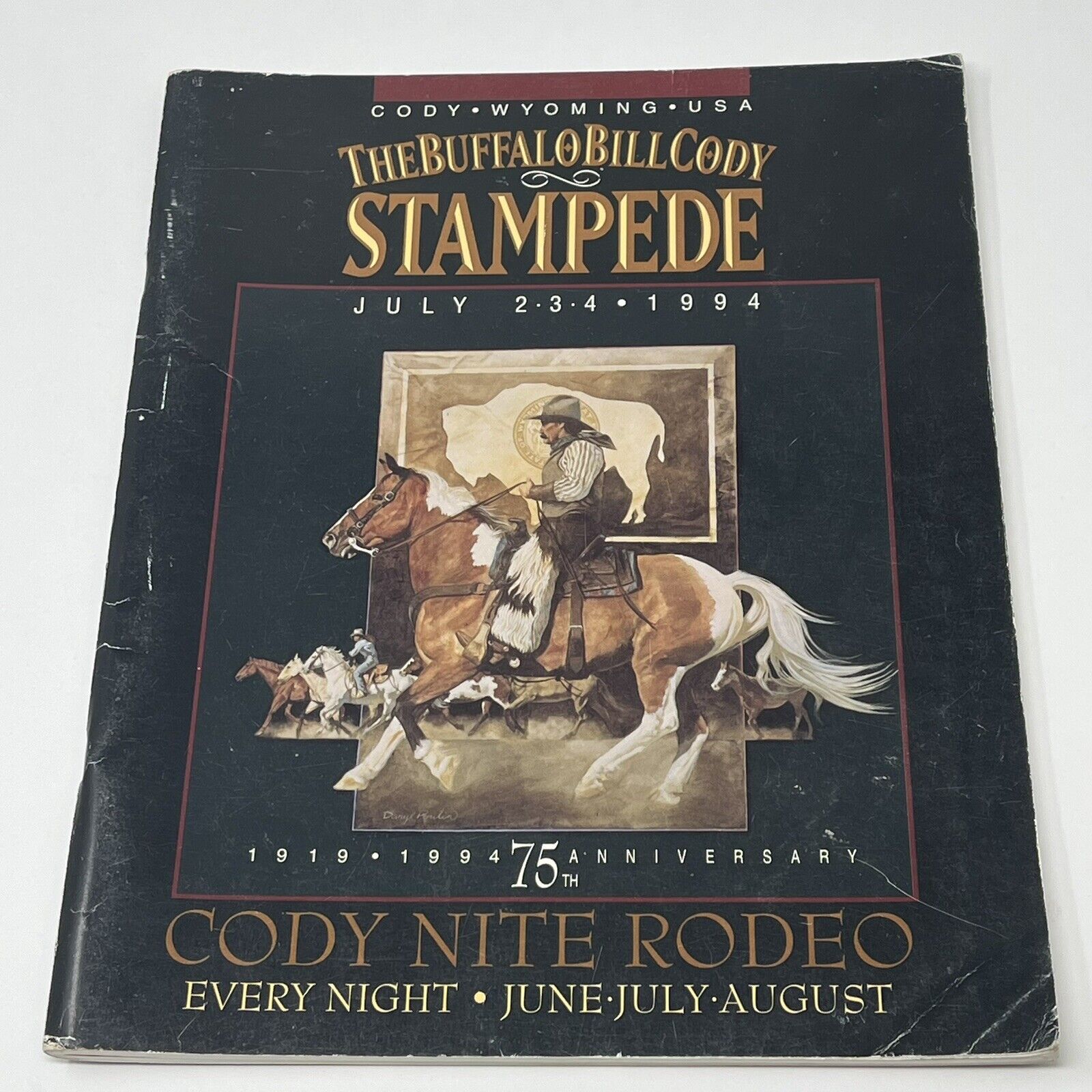 1994 Buffalo Bill Cody Nite Rodeo Stampede Program Wyoming 75th Anniversary Book