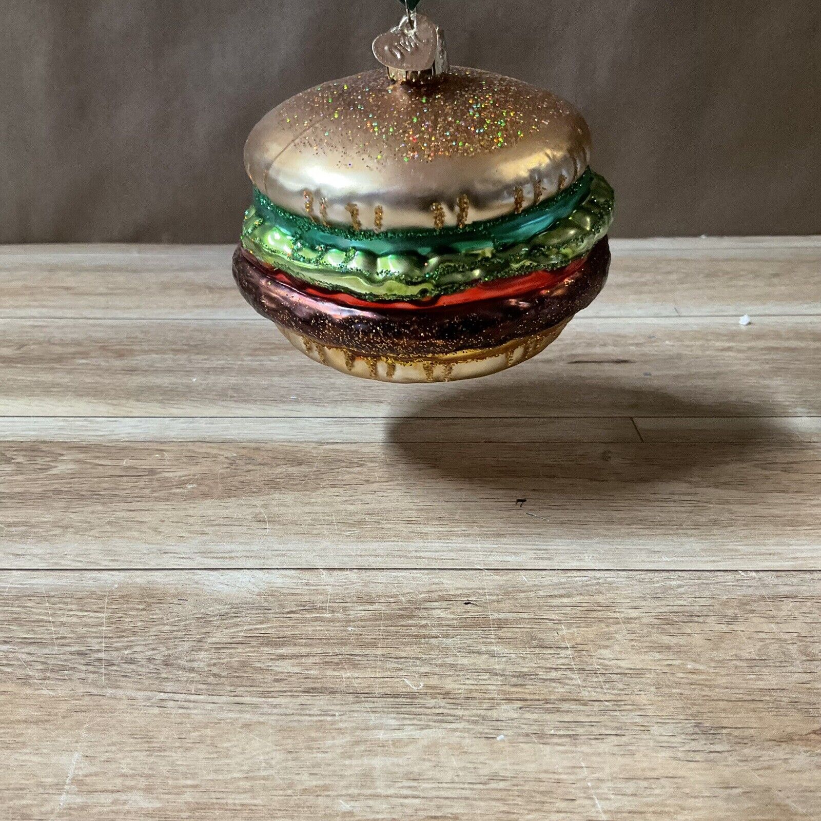 Old World Christmas Cheeseburger Tree Ornament Glass Hanging Hamburger Burger