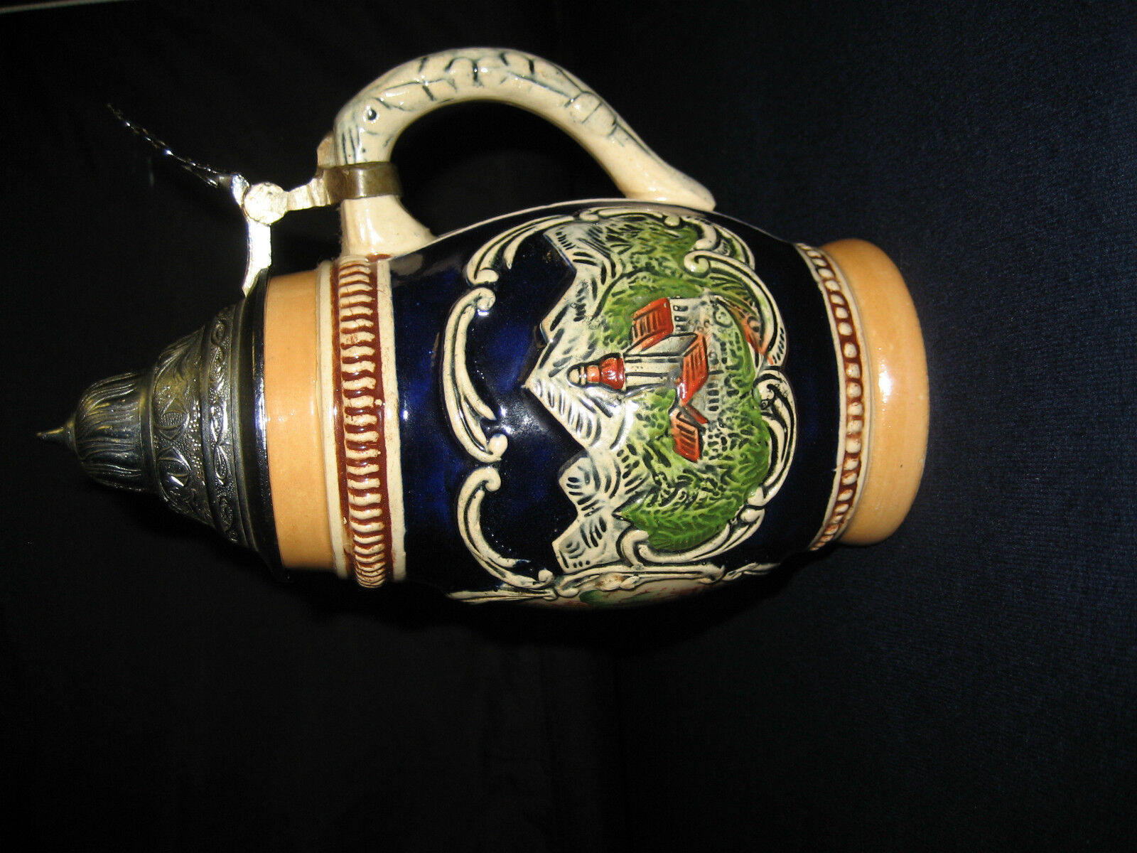 Porcelain Stein with Silver Top Depicting Salzburg , Austria (Germany) beautiful