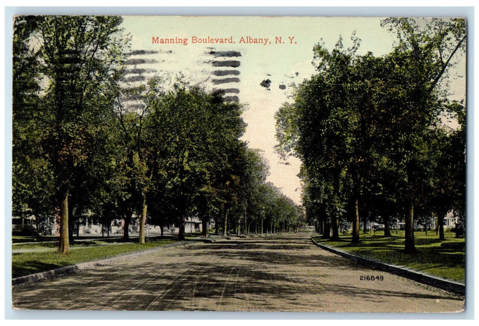 1914 View of Manning Boulevard Albany New York NY Posted Antique Postcard