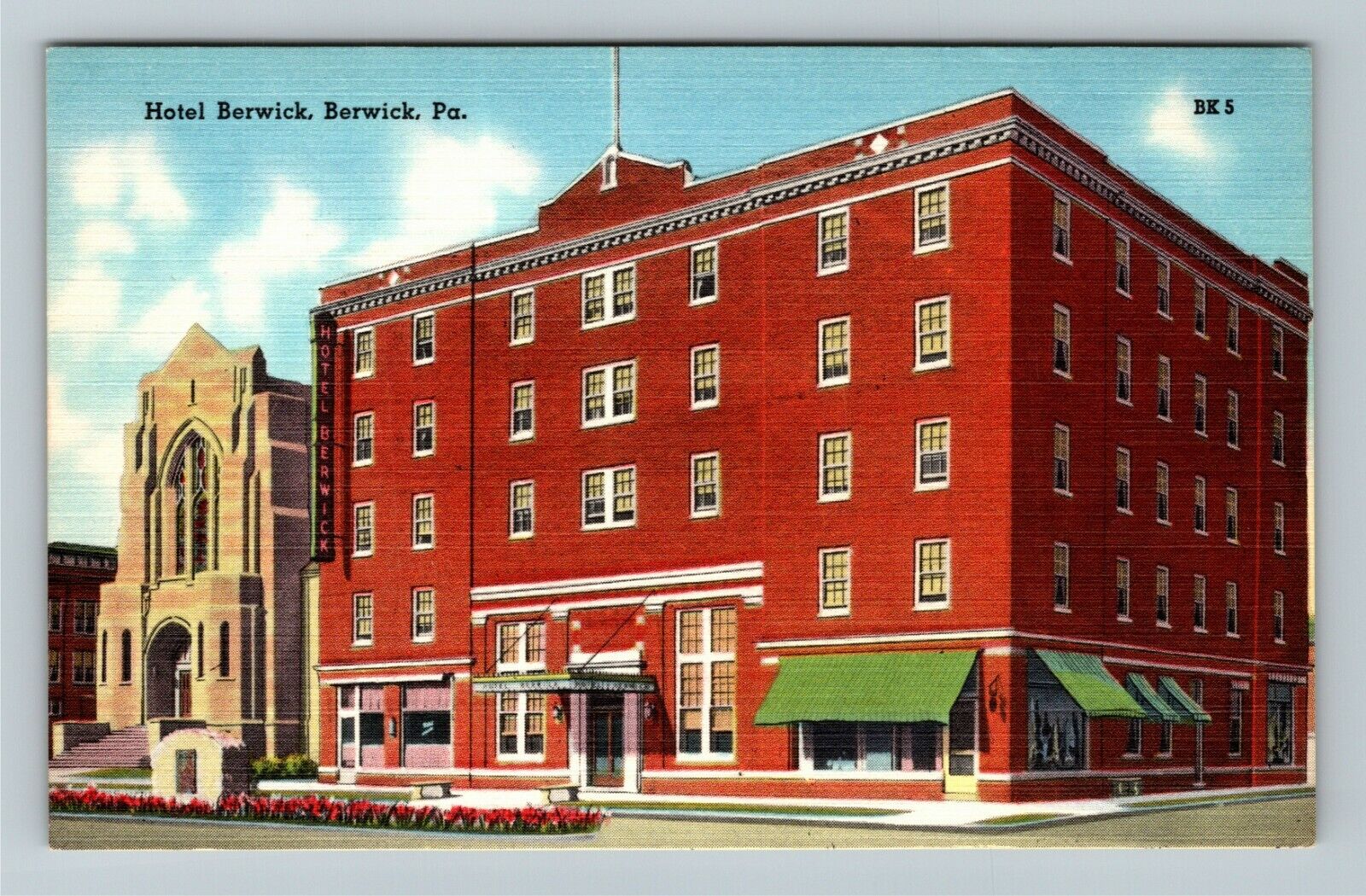 Berwick PA-Pennsylvania, Hotel Berwick, Exterior Advertise Vintage Postcard