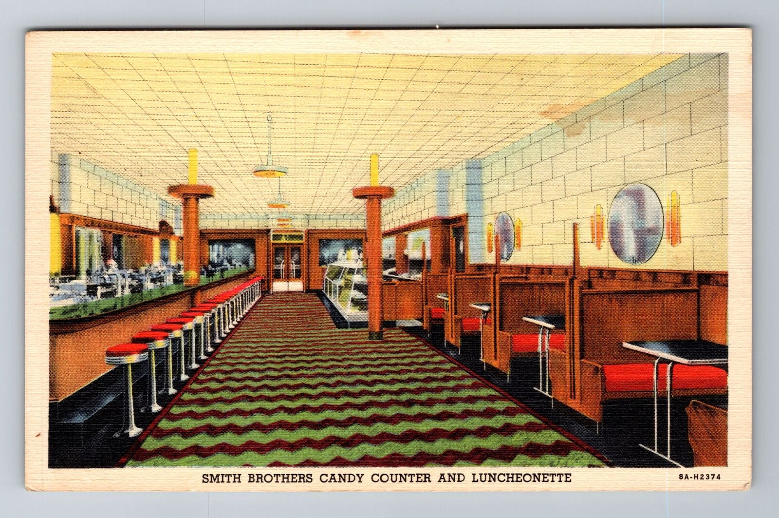 Poughkeepsie NY-New York, Smith Brothers Candy Counter, Vintage Postcard