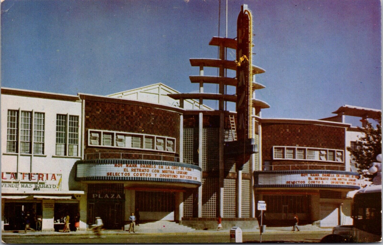 Postcard Beautiful Structure of the Plaza Theatre in Juarez, Old Mexico