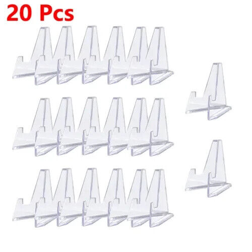 * 20 DISPLAY EASEL STANDS FOR Small Knives Challenge Coin Holders CLEAR ACRYLIC