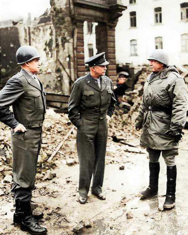 George Patton General Dwight Eisenhower President WWII 8x10 RARE COLOR Photo 605