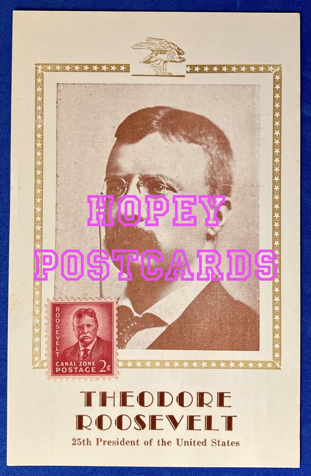THEODORE ROOSEVELT ~ Maximum Card~ Post Card Collector\'s Club of America ~ 195Os