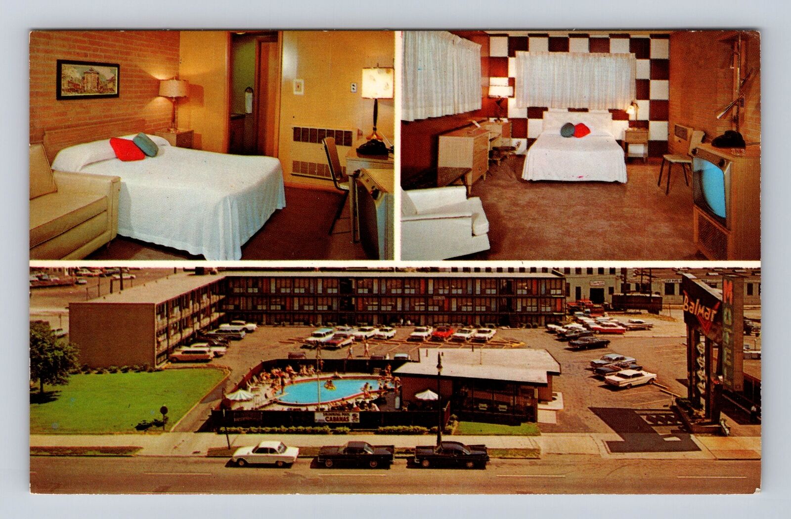 Detroit MI-Michigan, Balmar Motel, Advertising, Antique Vintage Postcard