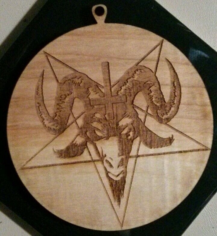 satanic pentagram baphomet devil goats head inverted cross 666 satan ornament