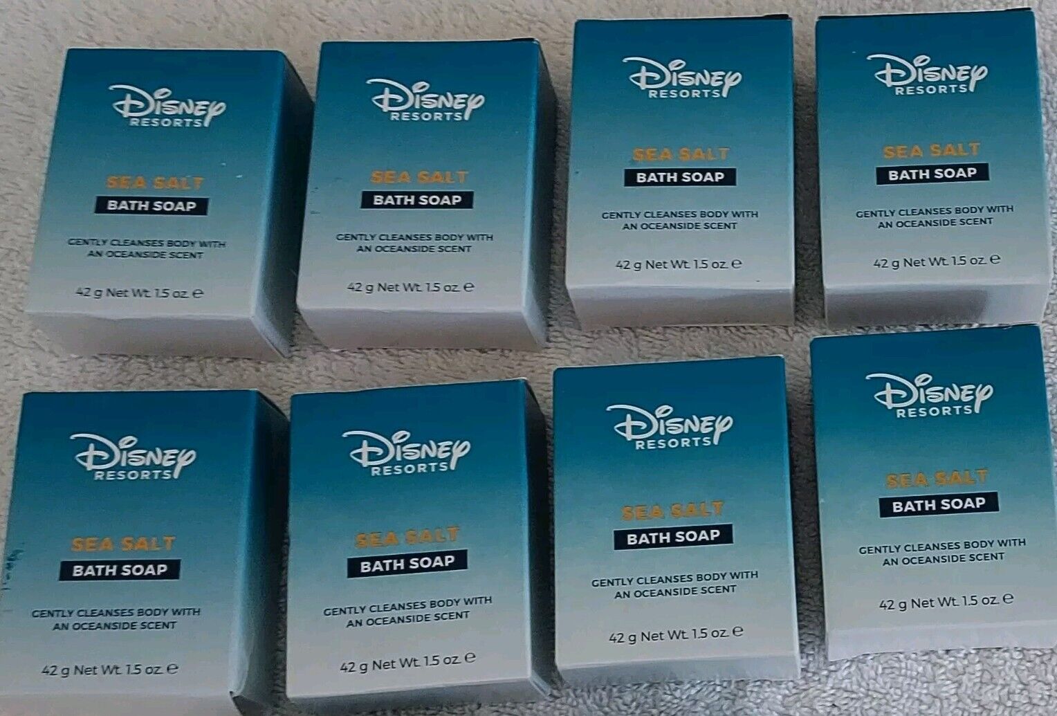 8 bars Disney World Resorts H20 Sea Salt Bath soap 1.5 oz each. 