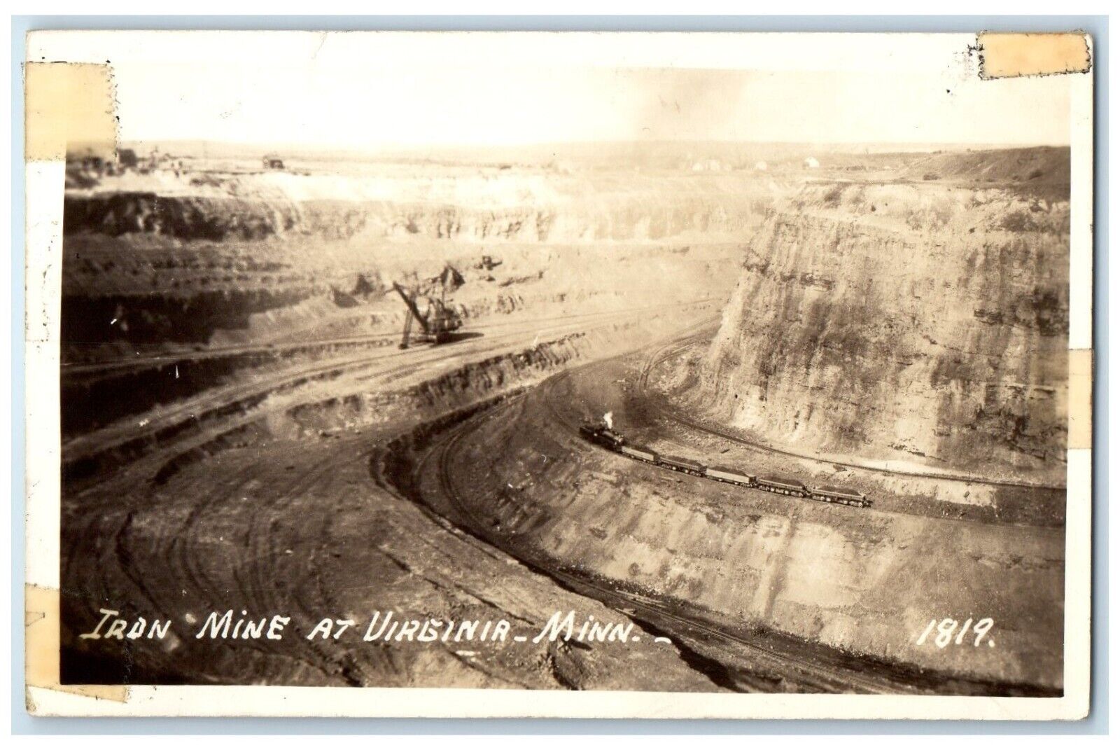 c1940\'s View Of Iron Mine At Virginia Minnesota MN RPPC Photo Vintage Postcard