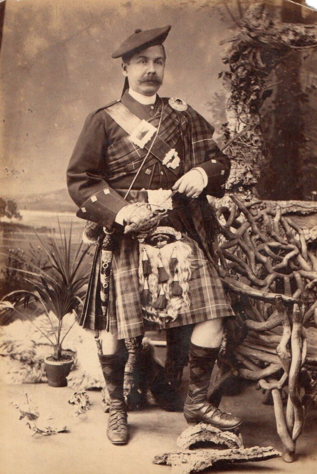 Scottish Military Uniform Kilt Early Real Photo y1