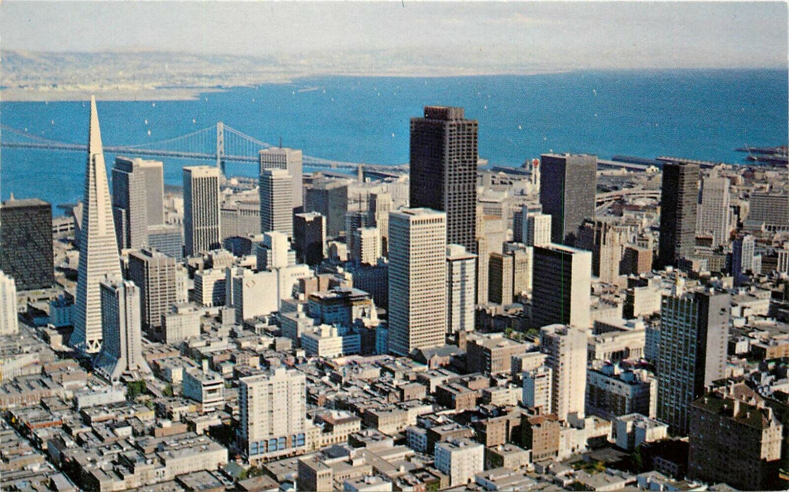 Aerial View Business District San Francisco California CA Postcard
