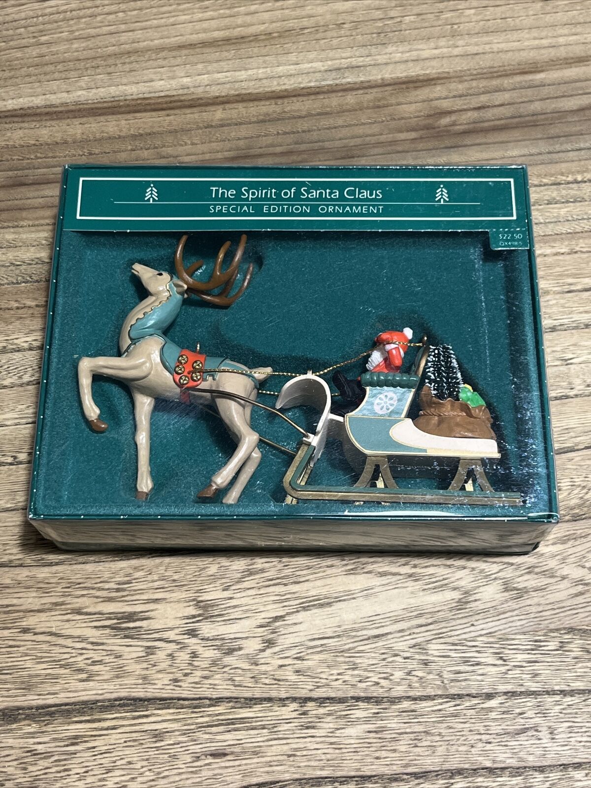 Vintage 1985 Hallmark Ornament THE SPIRIT OF SANTA CLAUS Sleigh Reindeer New