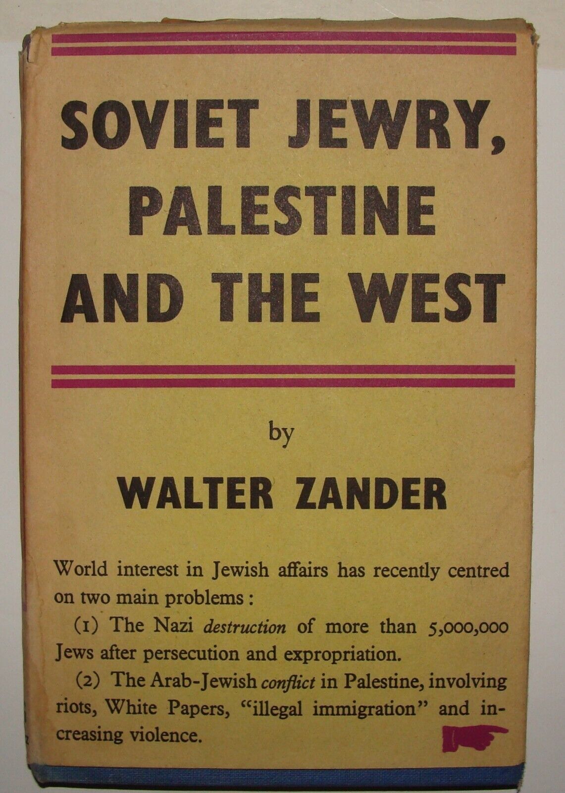 Israel Jewish Judaica 1948 SOVIET JEWRY PALESTINE AND THE WEST Book London