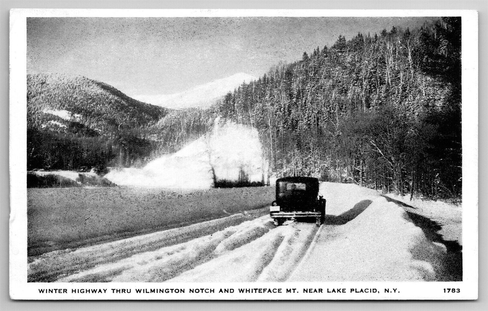 Wilmington Notch Winter Highway Whiteface Mt Lake Placid NY C1915 Postcard J27