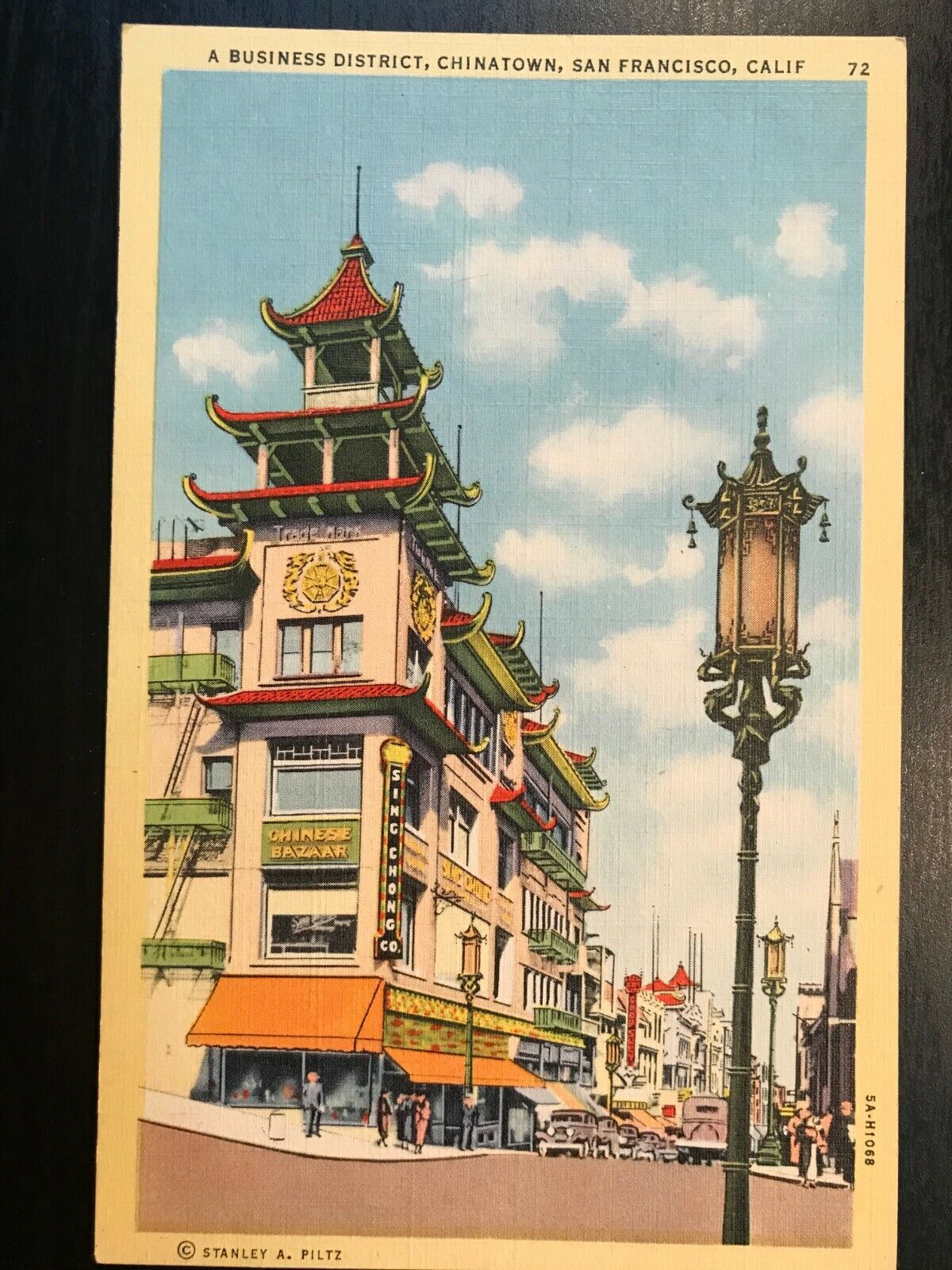 Vintage Postcard 1935 Business District Chinatown San Francisco California CA