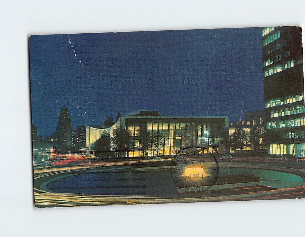 Postcard United Nations Headquarters at Night New York City New York USA