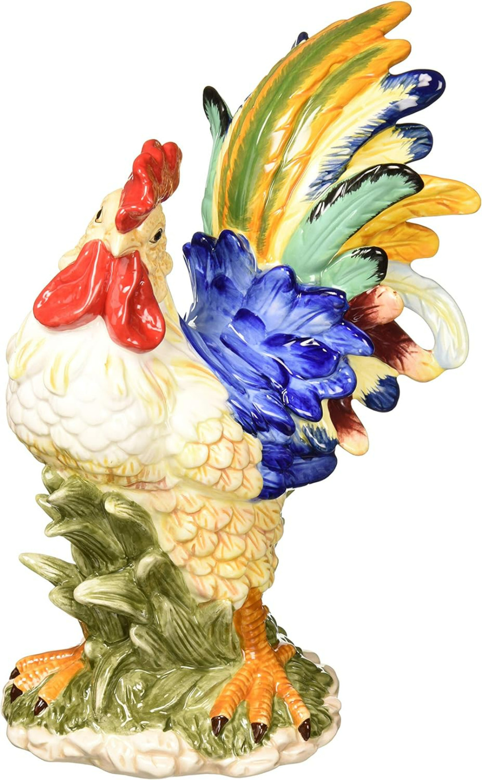 Colorful Rooster Figurine, Hand Painted Colourful Rooster Shape Sculpture