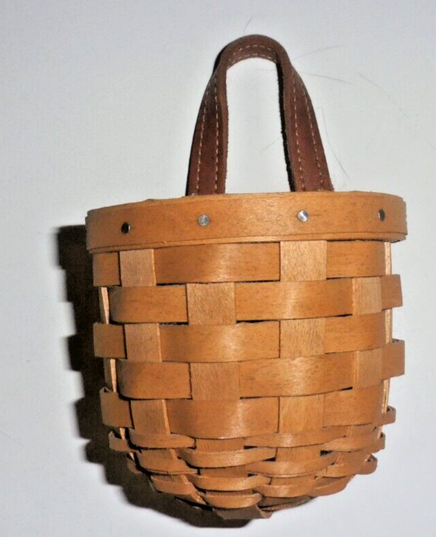 Longaberger Small Hanging Basket With Leather Strap