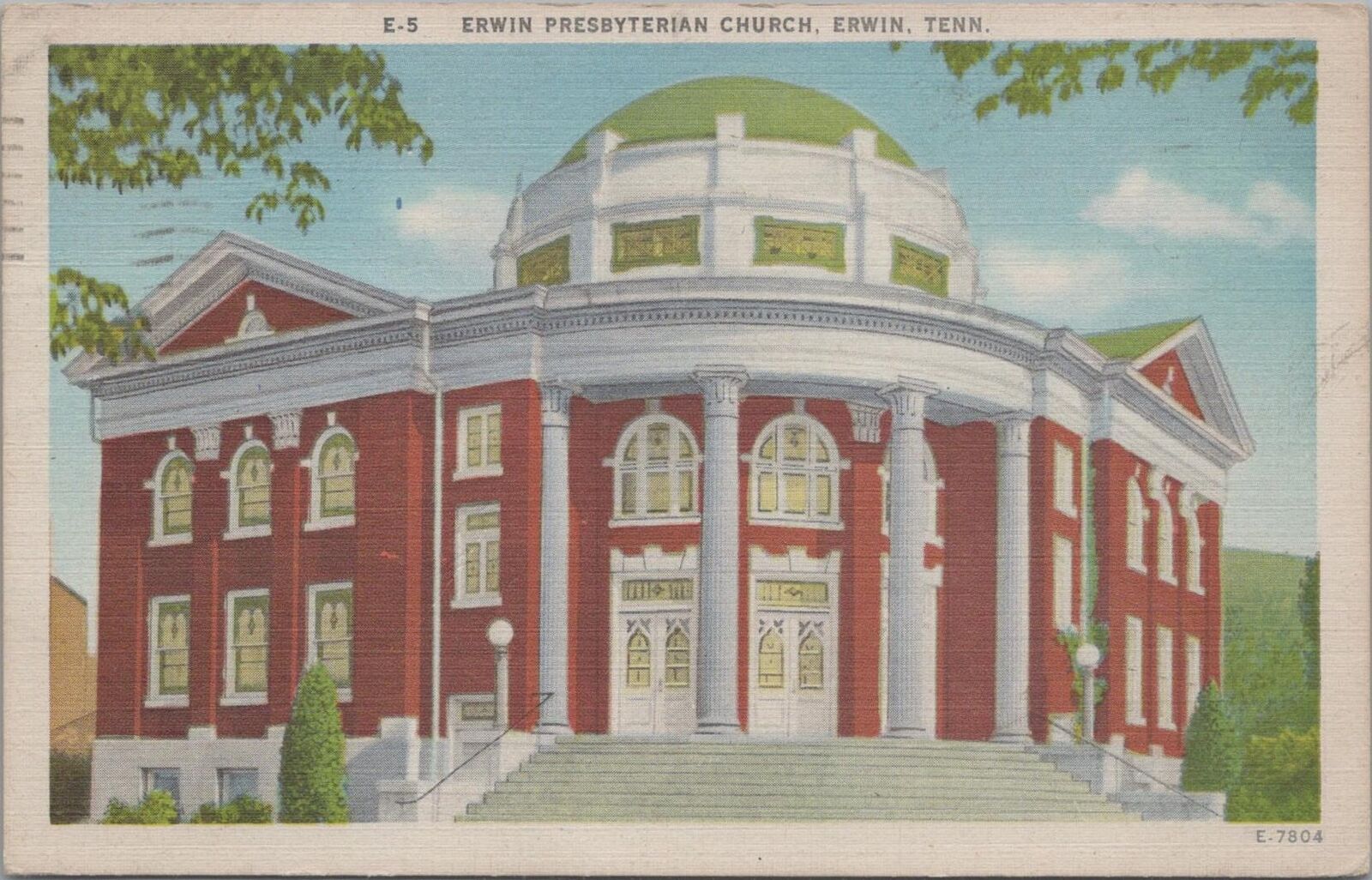 Postcard Erwin Presbyterian Church Erwin TN 