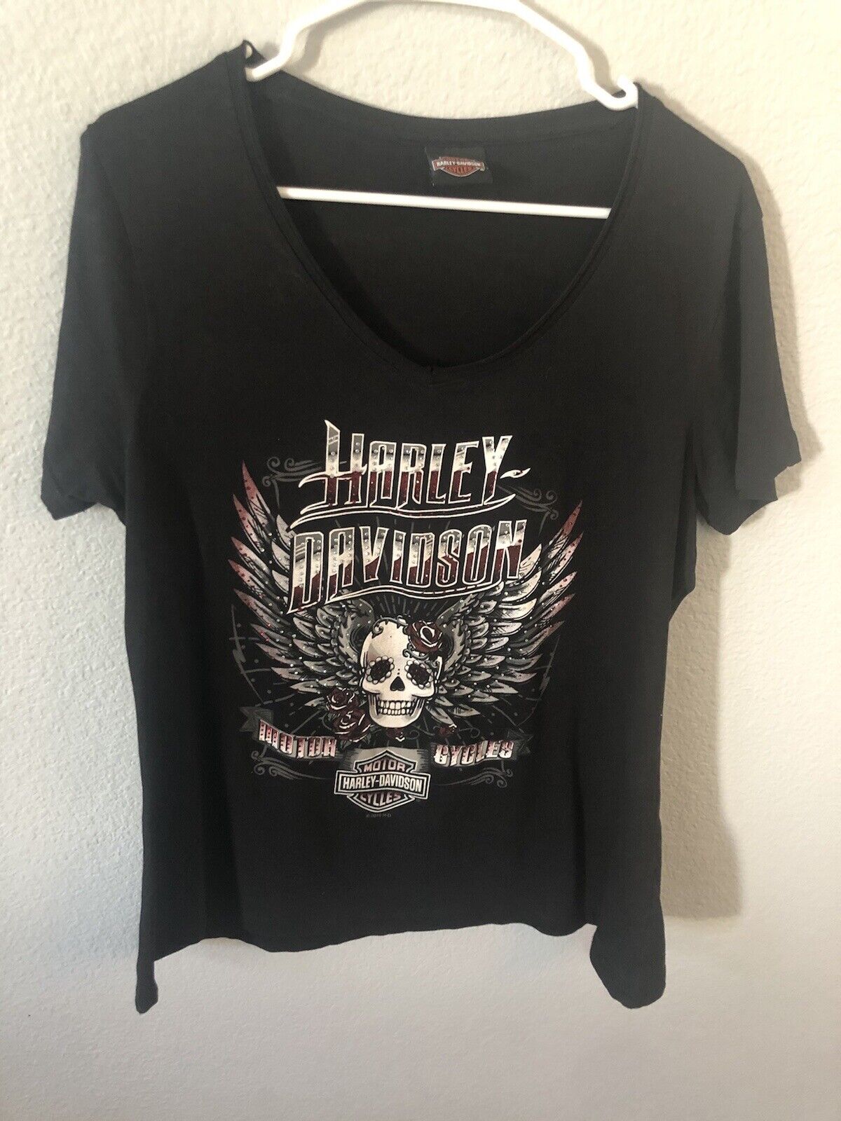 Harley Davidson Women’s L Rhinestone T￼-Shirt Black  Apache Junction AZ