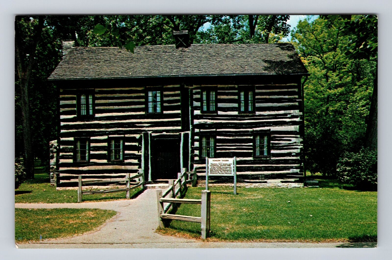 Dayton OH-Ohio, Historic Newcom Tavern, Carillion Park Souvenir Vintage Postcard