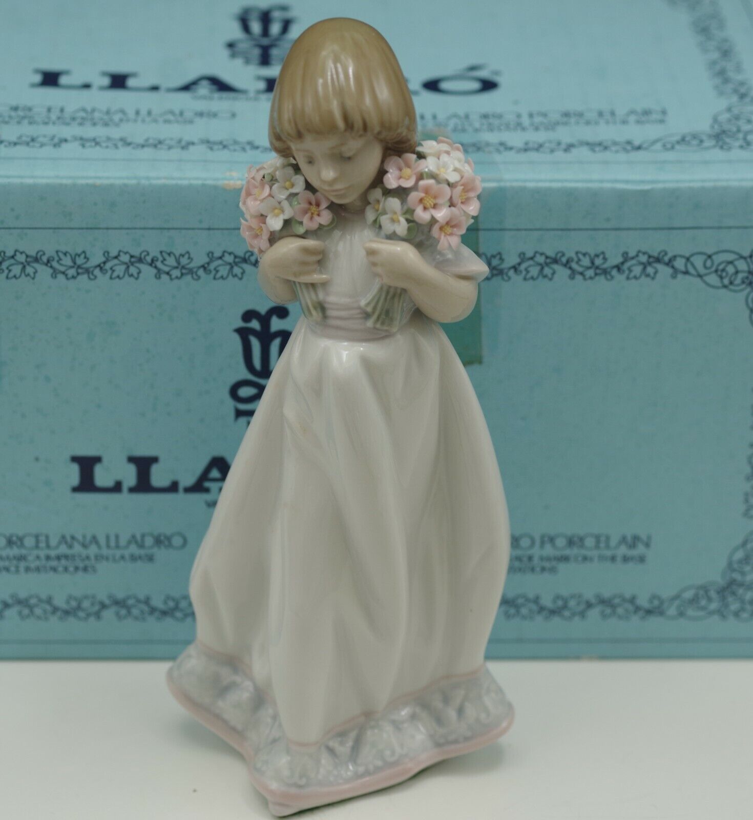 LLADRO SPAIN 1987 COLLECTORS SOCIETY SPRING BOUQUETS 7603  MINT IN BOX RETIRED 