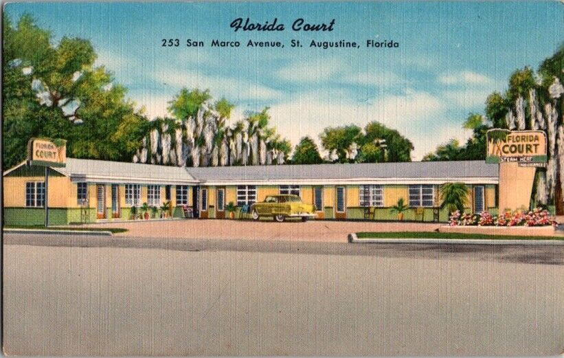 Vintage Postcard Florida Court San Marco Ave St Augustine FL Florida       A-702