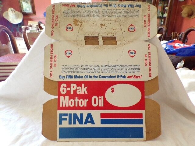 Vintage Fina 6-Pak Motor Oil Carrier 