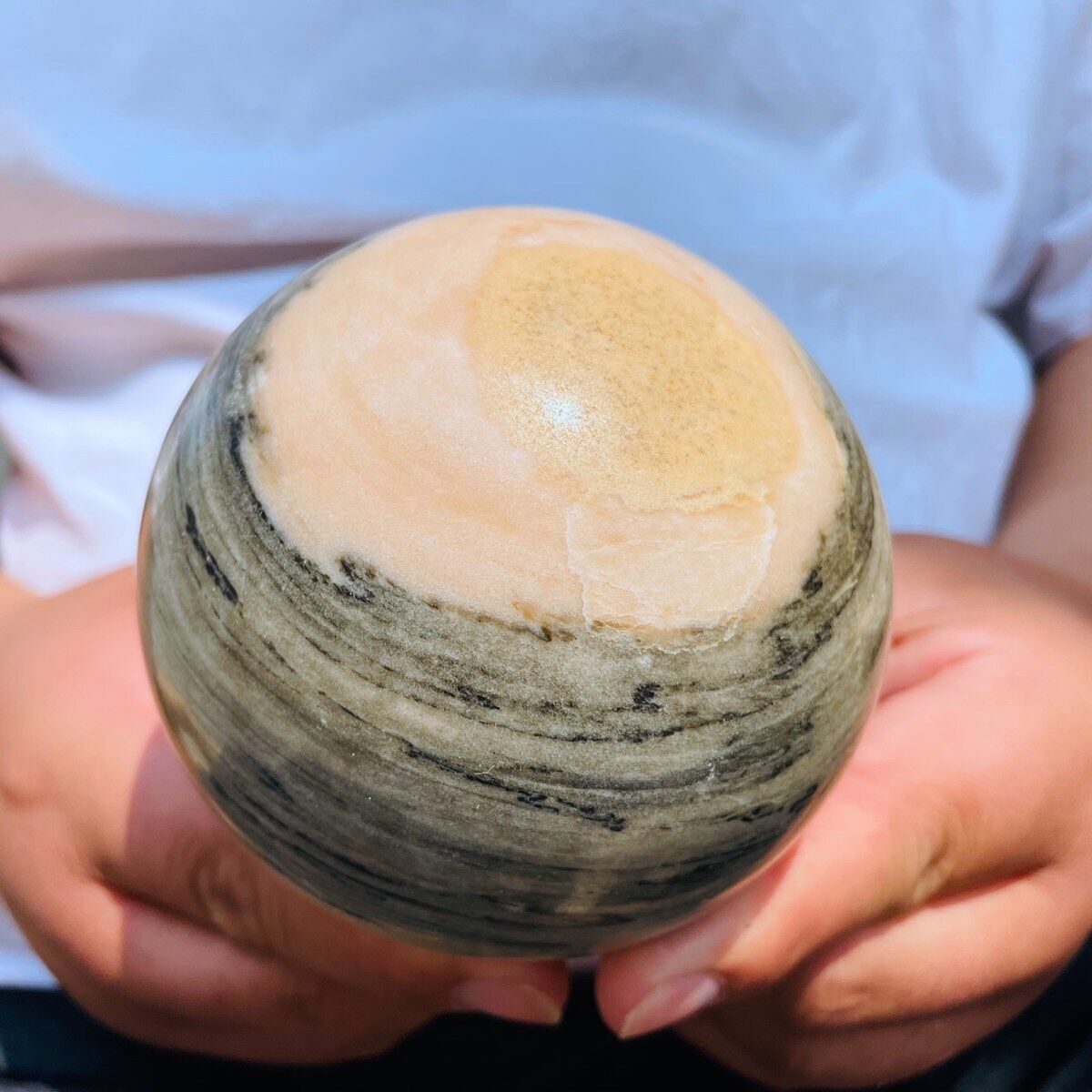 3.12LB  Natural mountain mahogany sphere Quartz Crystal ball healing