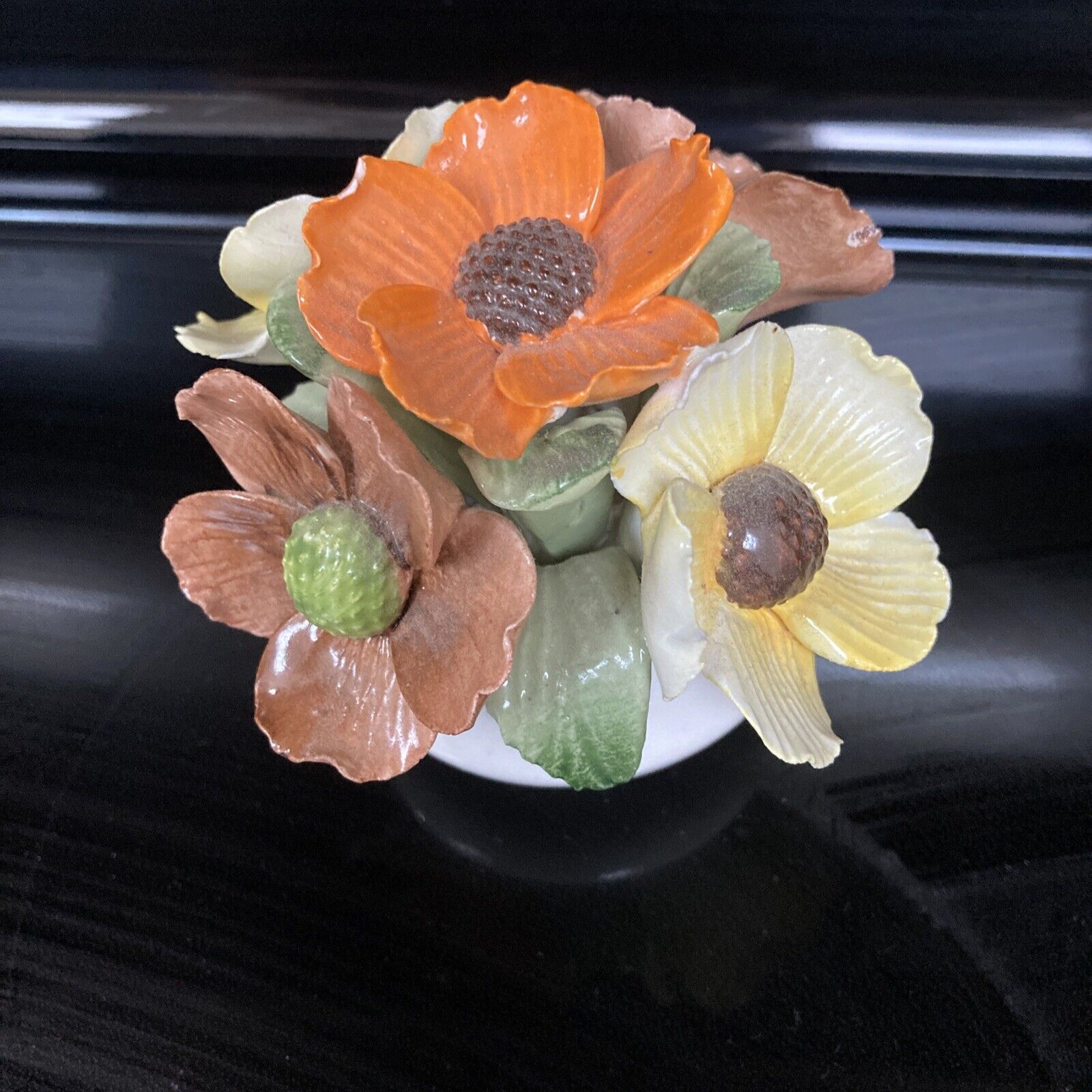 Healacraft Fine Bone China Flower Bouquet 3 “ Tall, Beautiful Fall Colors