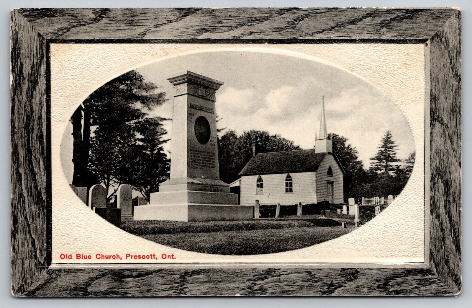 Postcard RPPC Old Blue Church Prescott Ontario Canada Cemetary Barbara Heck A16