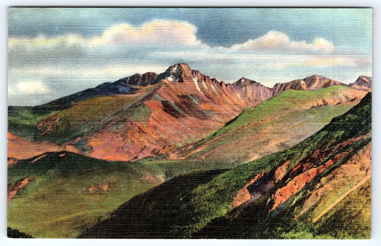Original Old Vintage Outdoor Postcard Longs Peak Rocky Mountain National Park